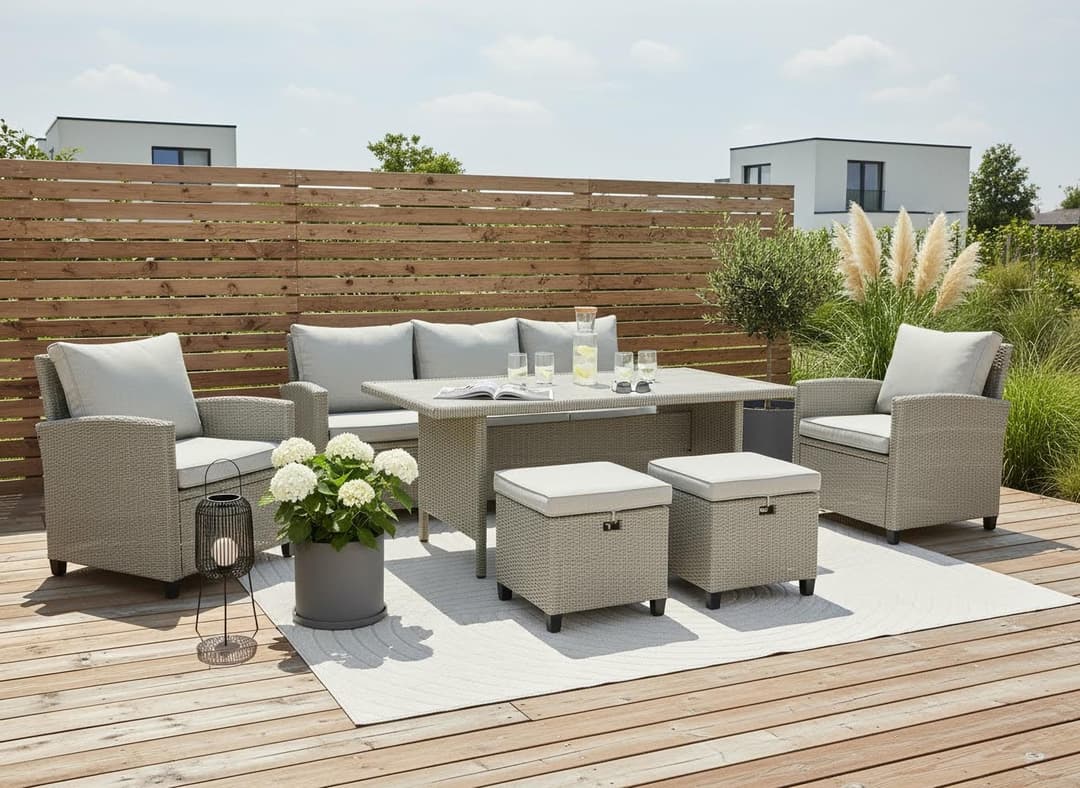KONIFERA Gartenlounge-Set Amsterdam XL | Grau