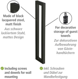 WENKO Handtuchhalter Reitani | Schwarz