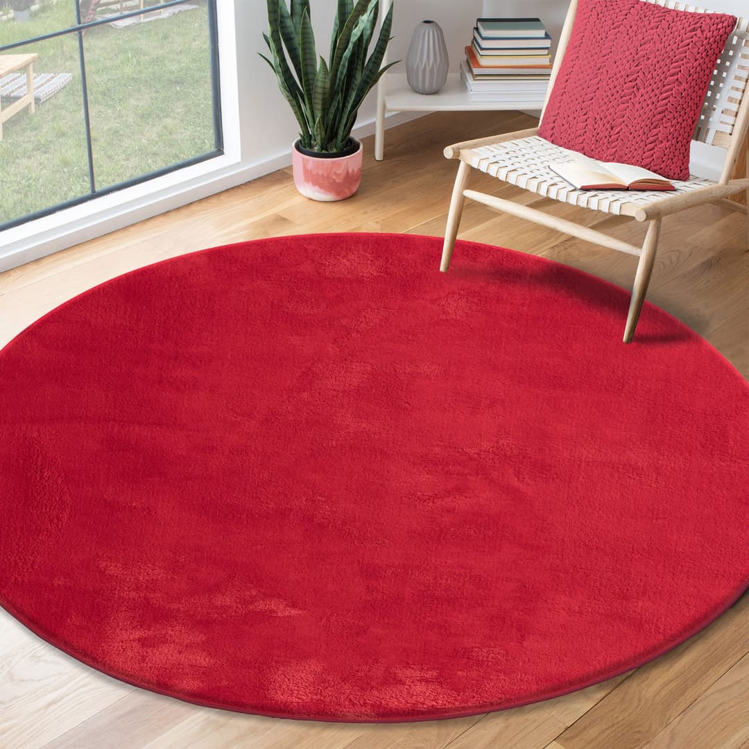the carpet Teppich Relax round | Rot