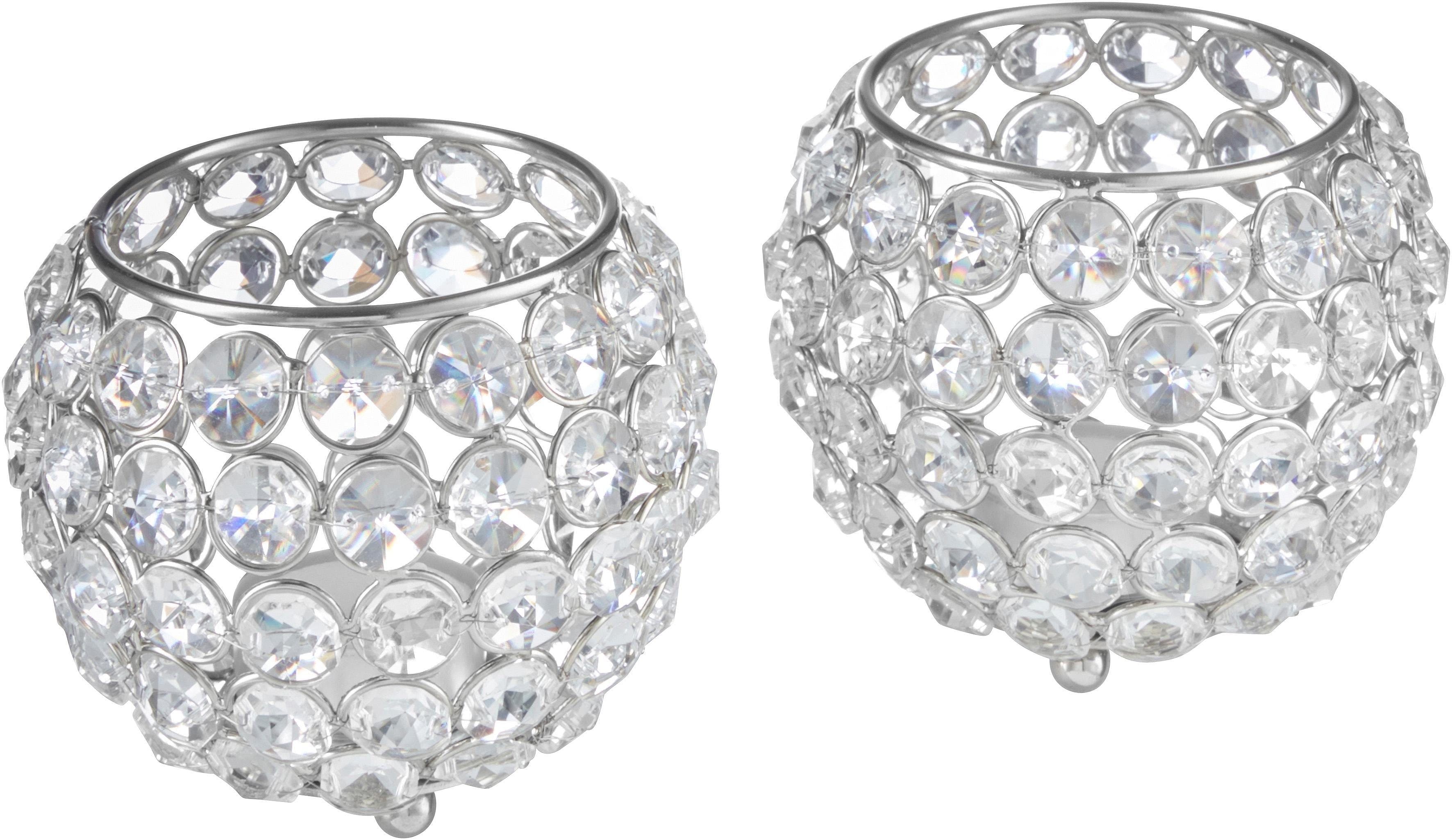 Home affaire Teelichthalter Kristall | Silber