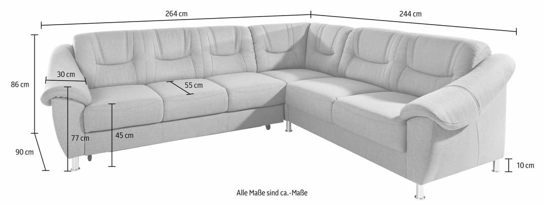 sit&more Ecksofa Salsa L-Form | Grau