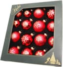 Krebs Glas Lauscha Weihnachtsbaumkugel Schneeflocke rot (16 St) | Rot 2