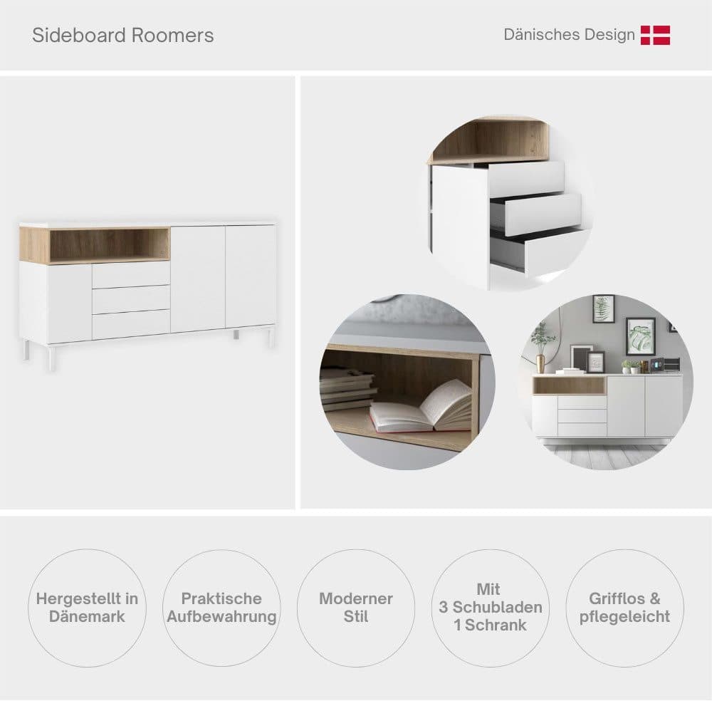 INOSIGN Sideboard Roommers | Schwarz