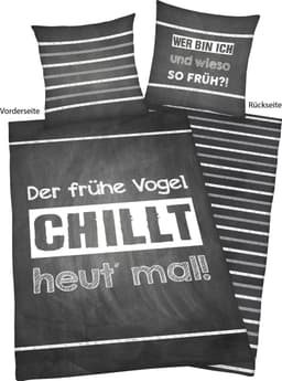 Herding Young Collection Wendebettwäsche Sprüche | Grau