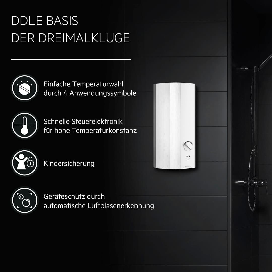 AEG Haustechnik Komfort-Durchlauferhitzer DDLE Basis | Weiß