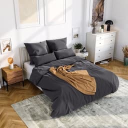 Wolkenfeld Bettwäsche Mikrofaser 4 tlg | Grau