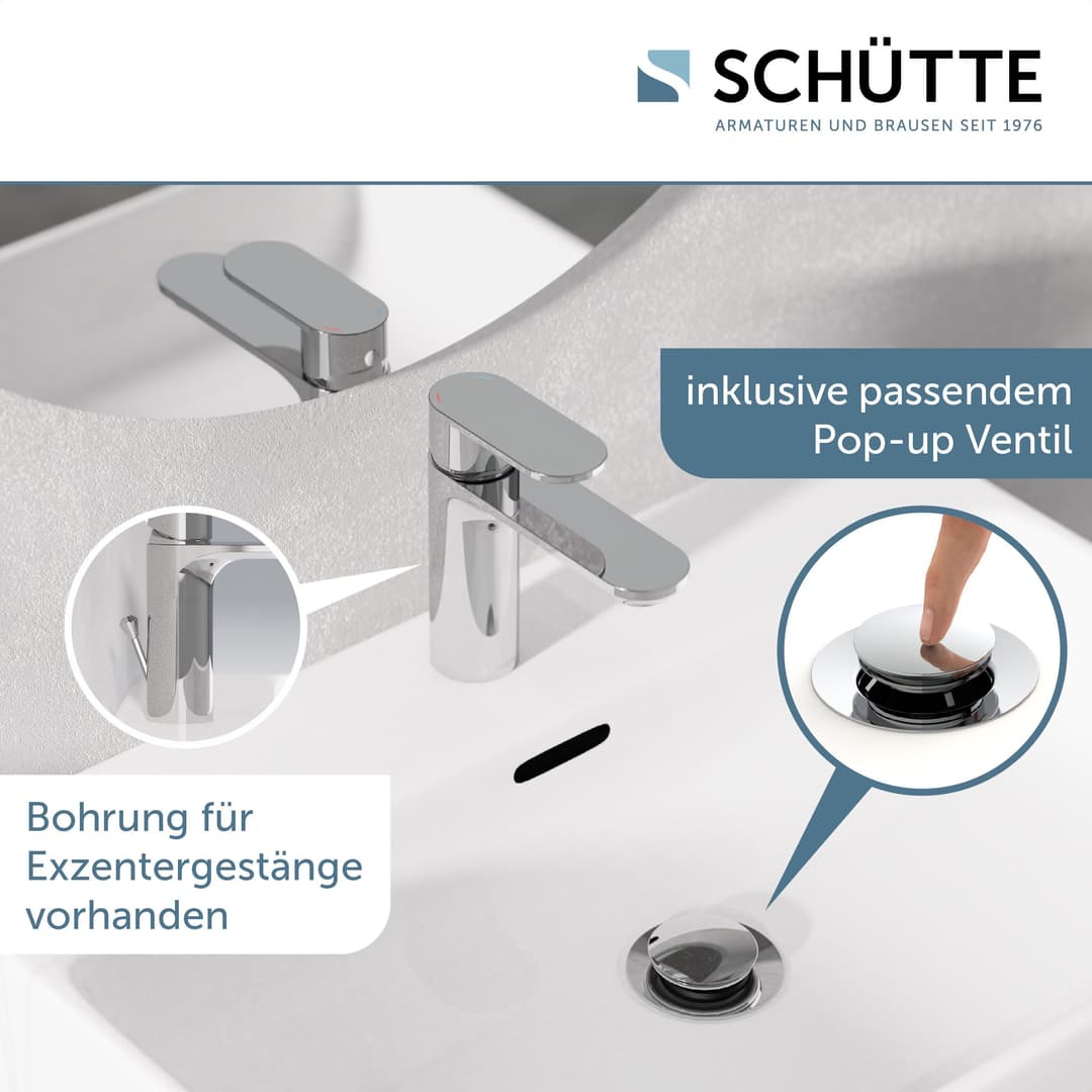 Schütte MONTANA Waschtischarmatur | Silber