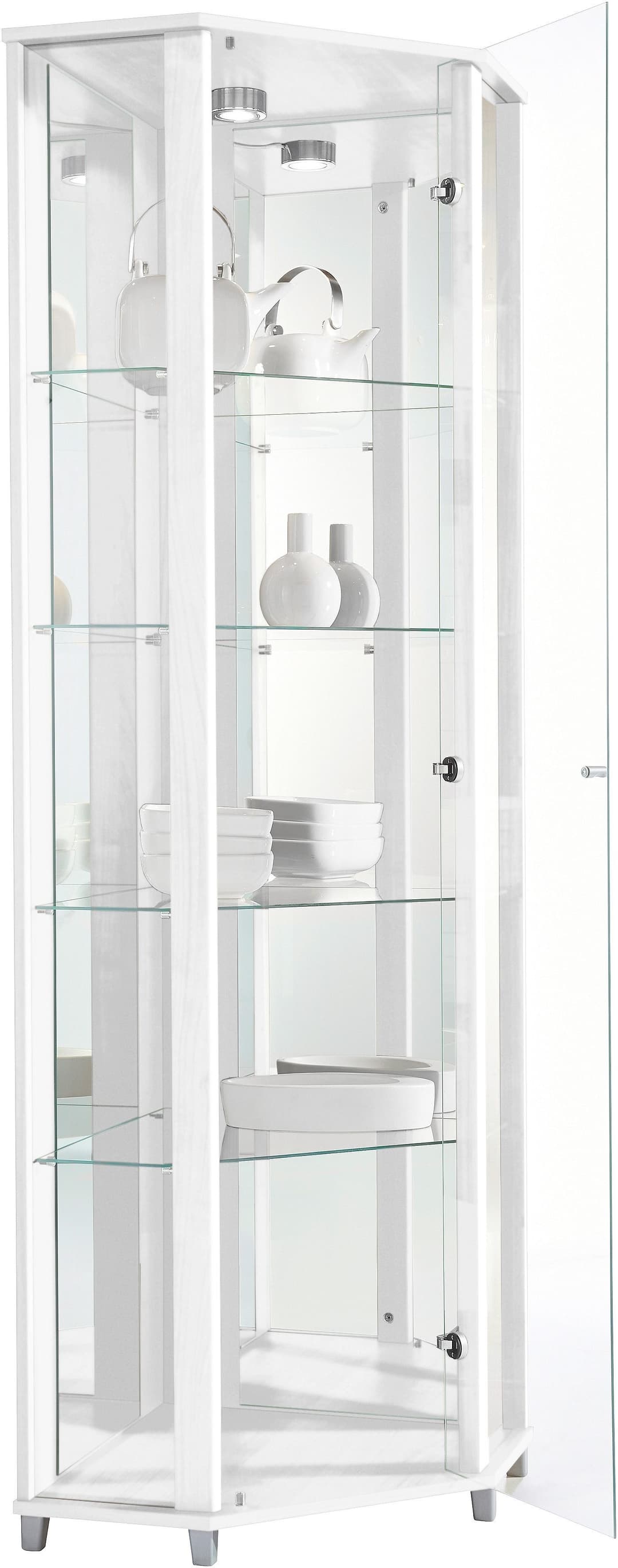 fif möbel Eckvitrine TRIO | Weiß