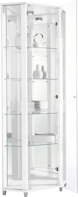 fif möbel Eckvitrine TRIO | Weiß