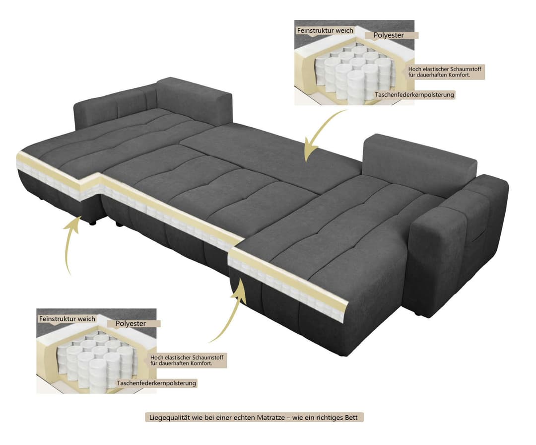 OTTO home Wohnlandschaft YLVAA U-Form | Grau