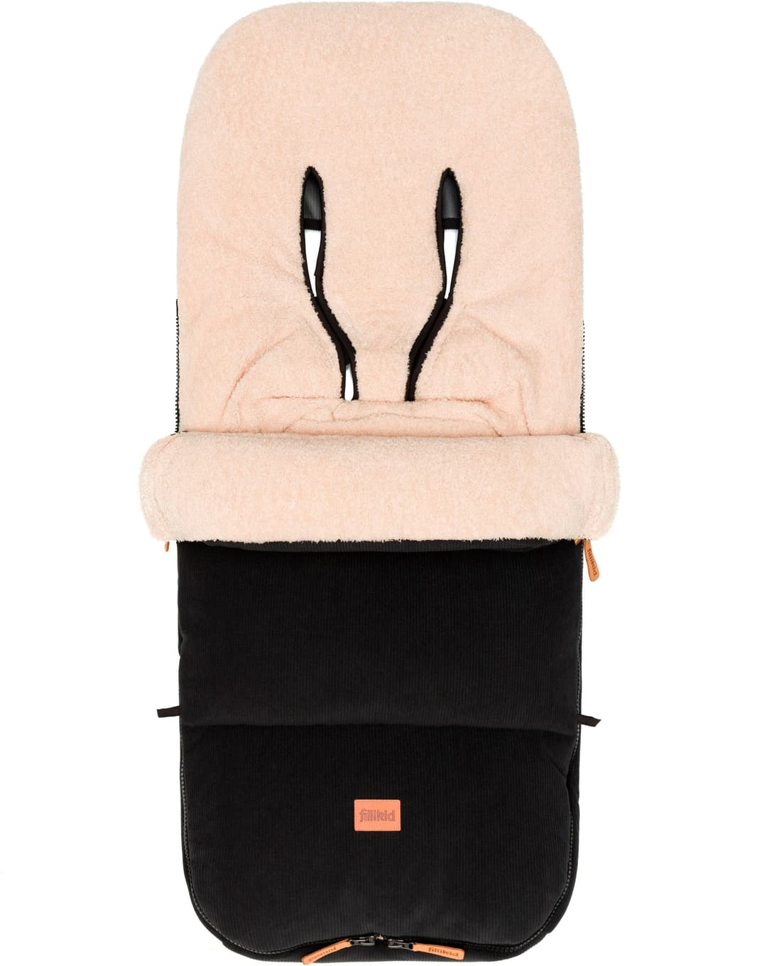 Fillikid Fußsack Kinley Cord/Teddyplüsch | Schwarz