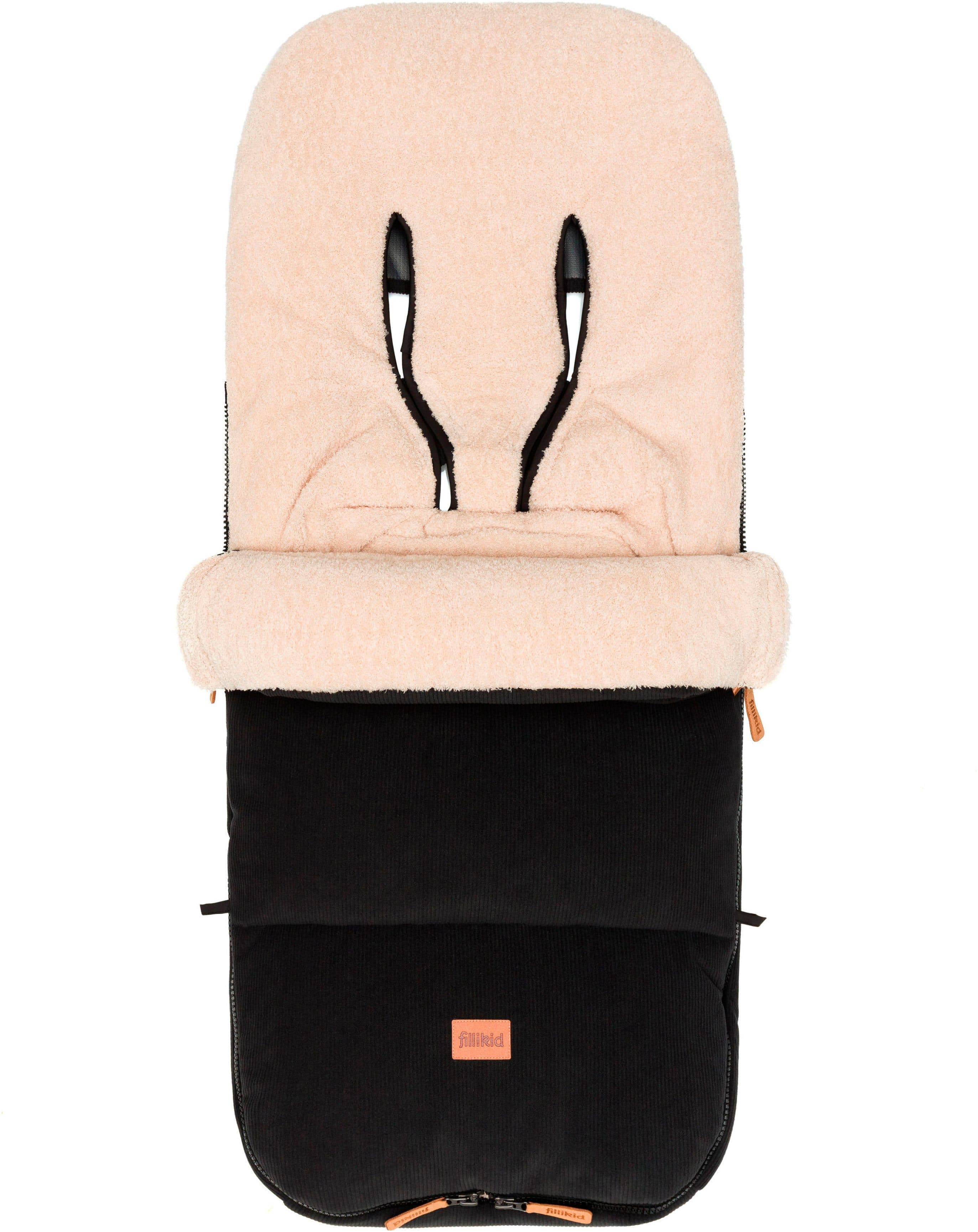 Fillikid Fußsack Kinley Cord/Teddyplüsch | Schwarz