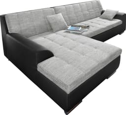 DOMO collection Ecksofa Treviso | Schwarz