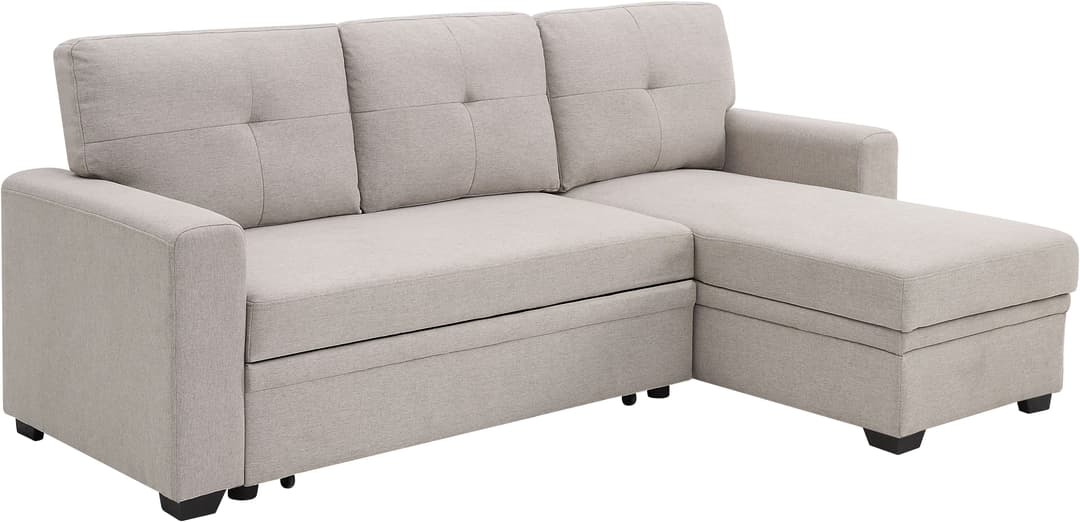 ATLANTIC home collection Ecksofa Gerrit L-Form | Beige
