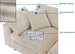 OTTO home Bennid 4-Sitzer Modulsofa | Beige