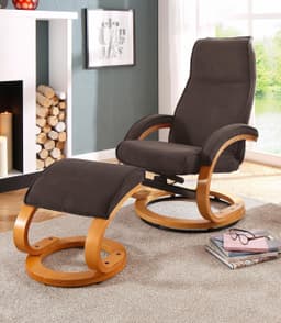 Home affaire Relaxsessel mit Hocker PARIS | Braun