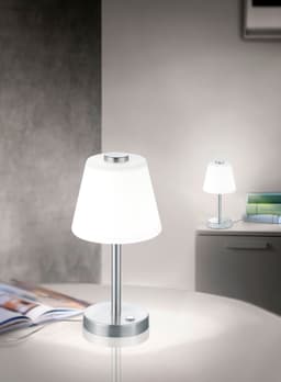 TRIO Leuchten LED Tischleuchte Emerald | Silber