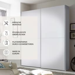 Schlafkontor Schwebetürenschrank Time | Weiß