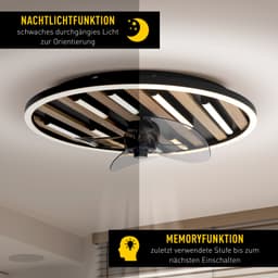 OTTO home LED Deckenleuchte Deckenventilator Vollo | Holztöne