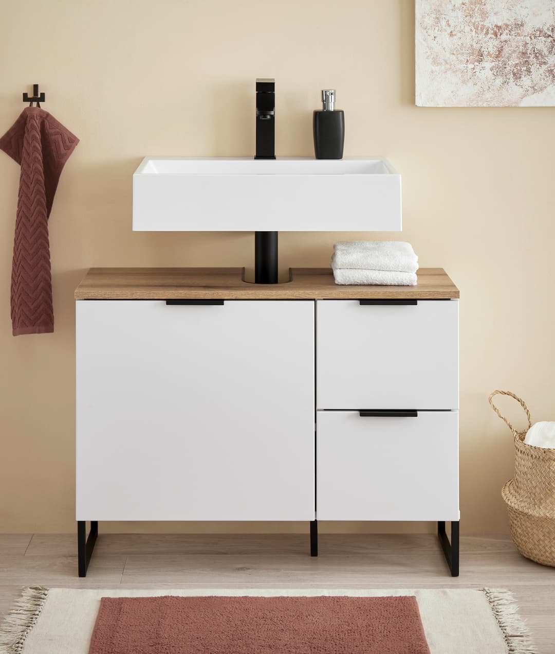 BASIC by Balculina Waschbeckenunterschrank Denver | Weiß