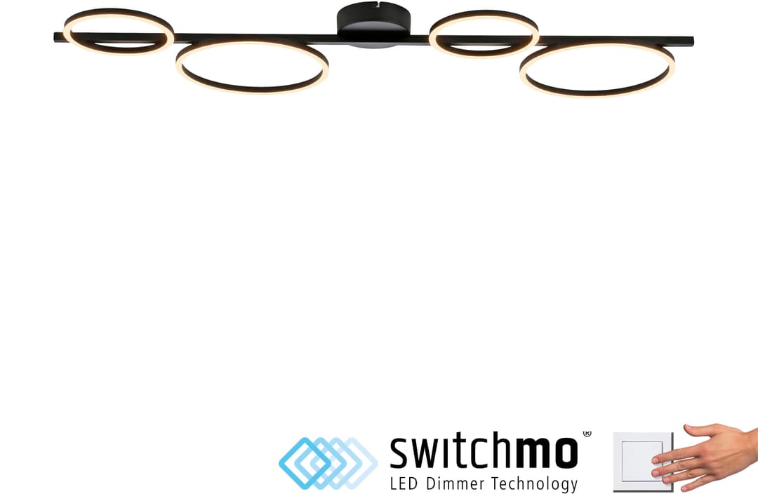 JUST LIGHT Deckenleuchte MINI RITUS | Schwarz