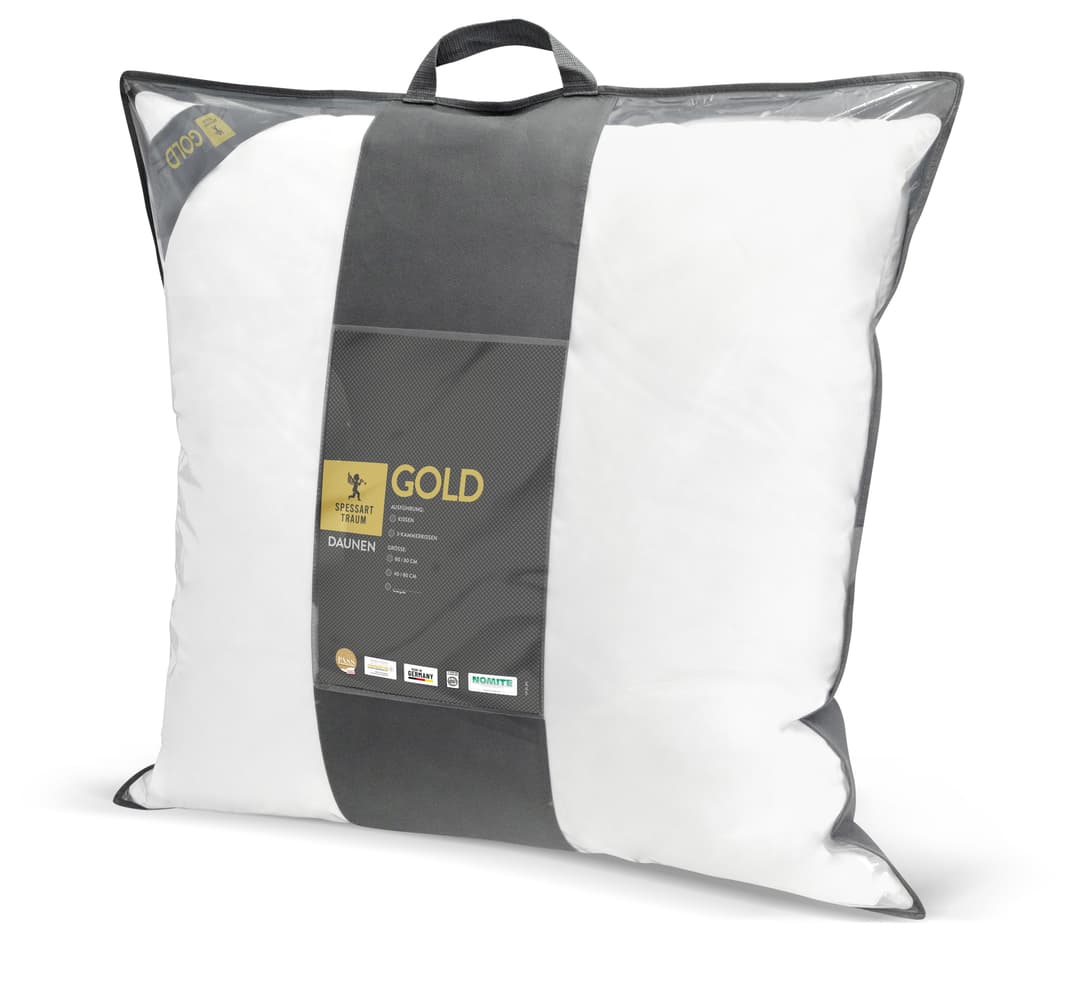 SPESSARTTRAUM 3-Kammer-Kopfkissen Gold | Weiß