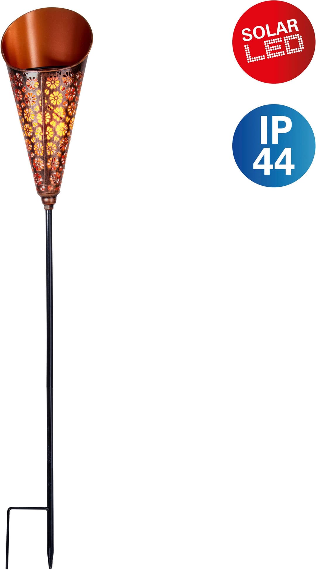 Näve LED Solarleuchte Torch | Kupfer
