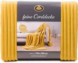 Gözze Feincord Kuscheldecke | Gelb