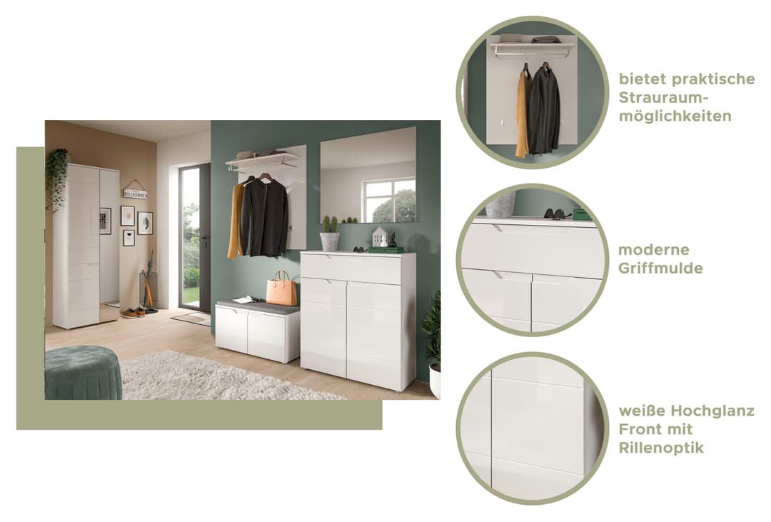 Home affaire Garderobenschrank CAPRI | Weiß