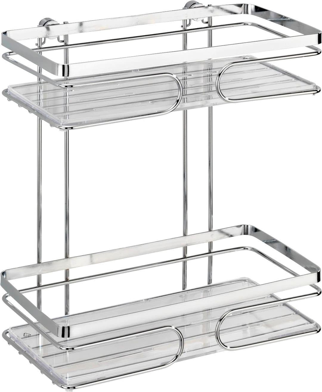 WENKO Wandregal Premium, 2 Etagen | Silber