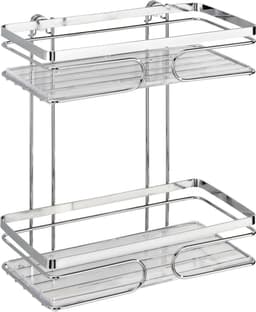 WENKO Wandregal Premium, 2 Etagen | Silber