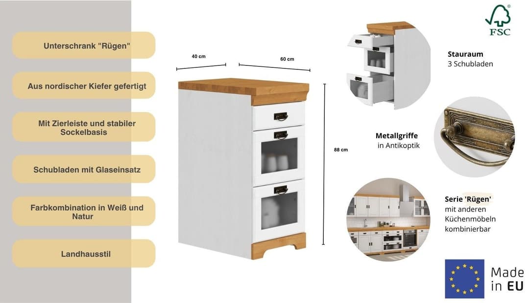 OTTO home Unterschrank Rügen | Mehrfarbig