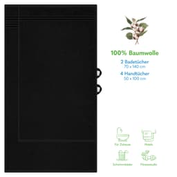 HAMMETEX Handtuch Set | Schwarz