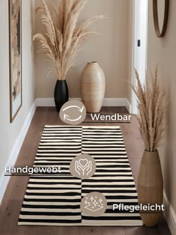 HANSE Home Wollteppich Vika | Schwarz