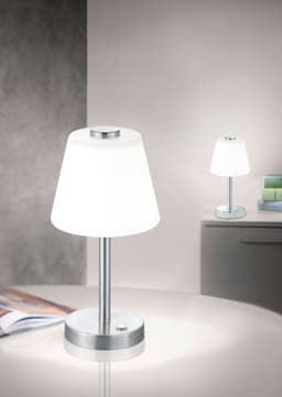 TRIO Leuchten LED Tischleuchte Emerald | Silber