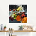 Artland Glasbild Spritzendes Obst auf dem Wasser | Mehrfarbig 3
