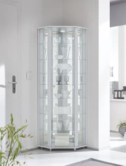 fif möbel Eckvitrine TRIO | Weiß