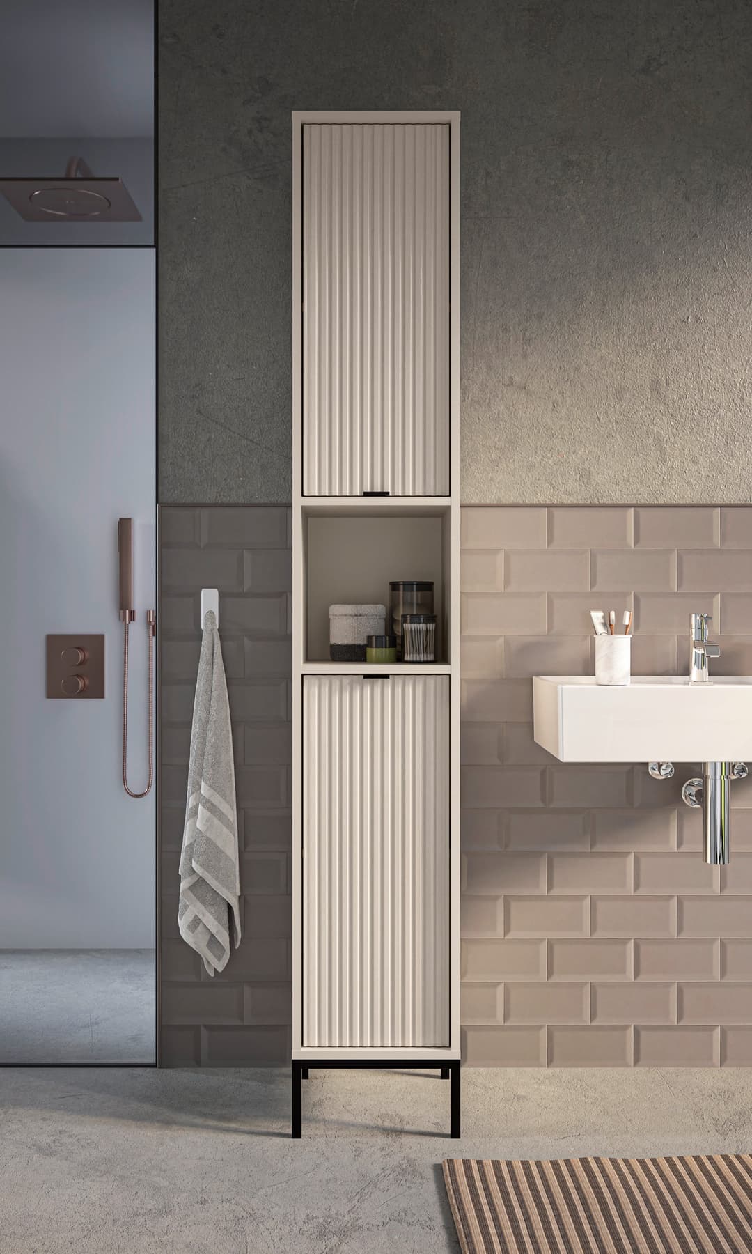BASIC by Balculina Hochschrank Lucera | Beige