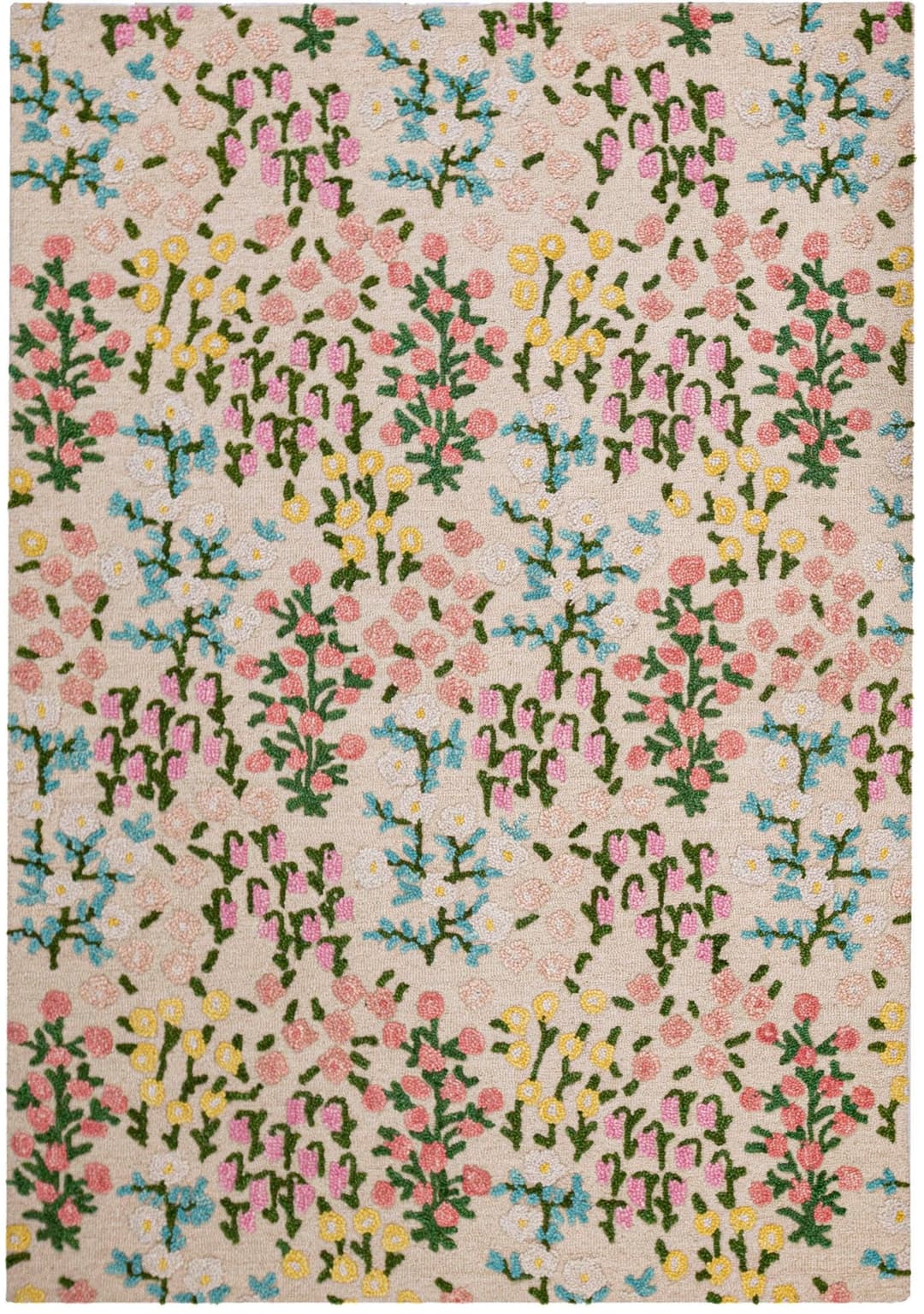 FLAIR RUGS Emilia Floral Wollteppich | Beige