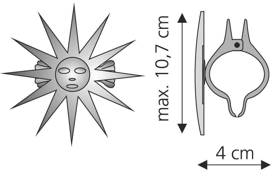 Liedeco Dekoklammer Sonne | Silber