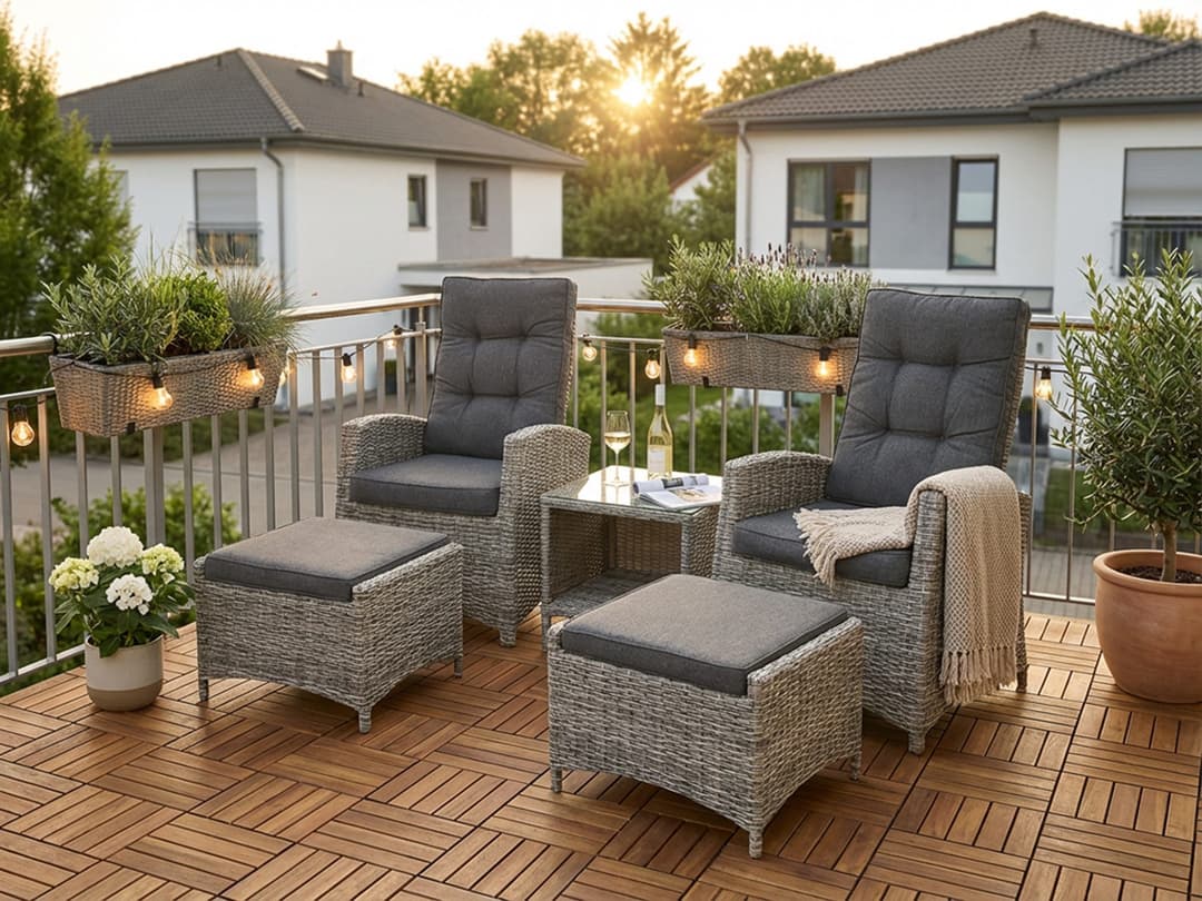 KONIFERA Gartenlounge-Set Monaco | Grau
