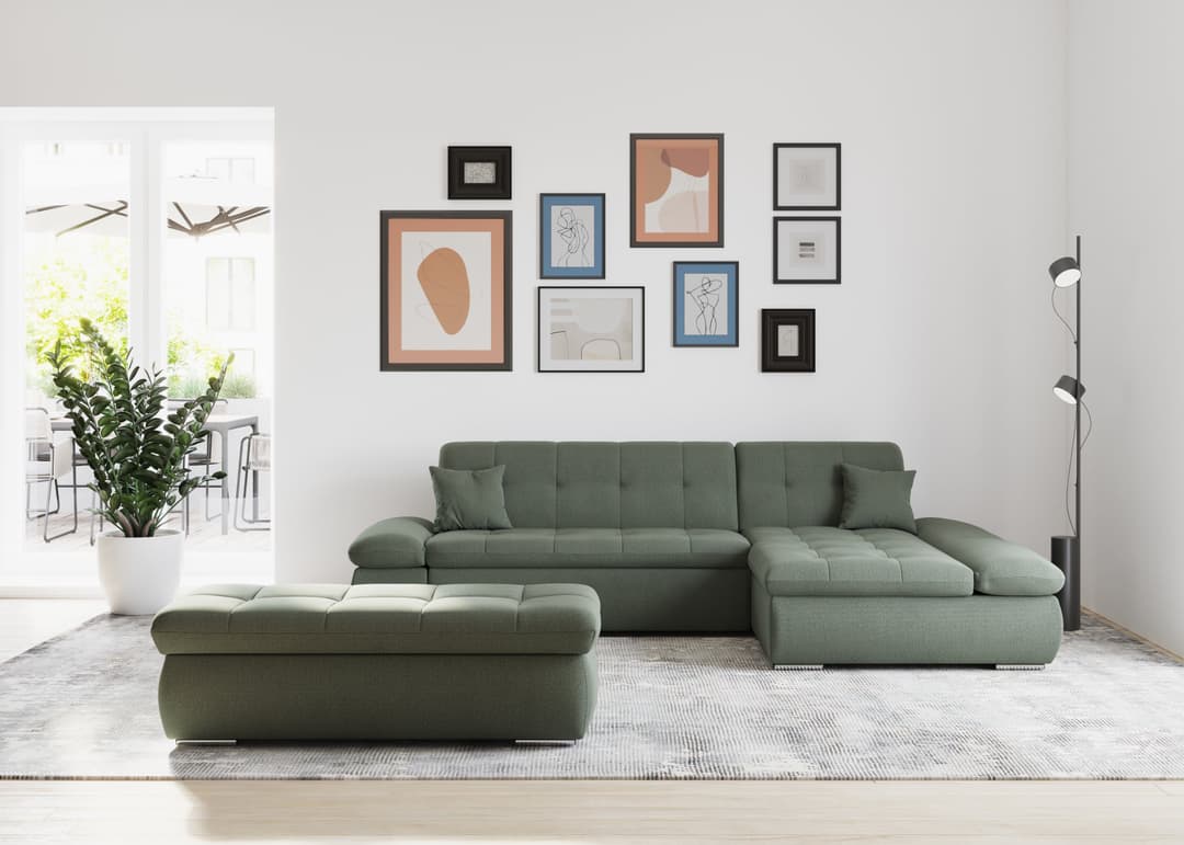 DOMO collection Ecksofa Moric | Grün