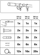 GARDINIA Gardinenstange Set Metall | Silber 3