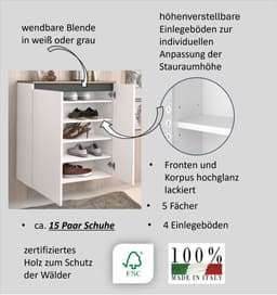 Home affaire Schuhschrank Zippo | Weiß