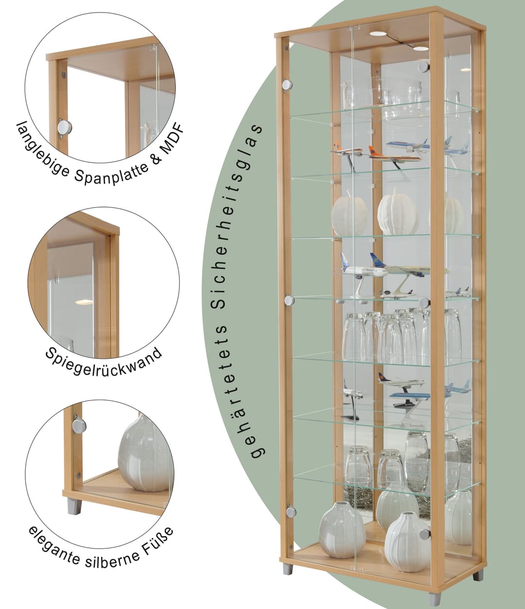 fif möbel Vitrine OPTIMA | Holztöne