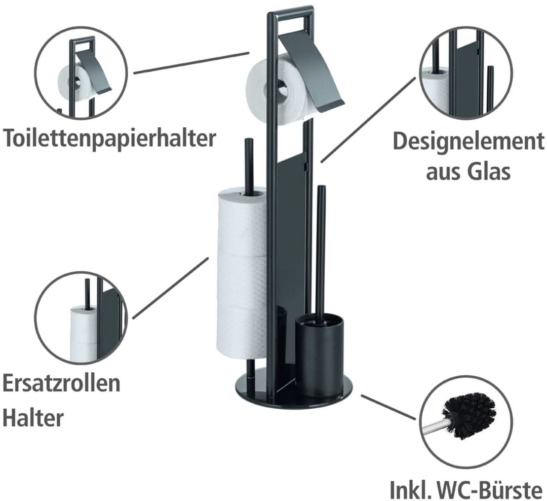WENKO WC-Garnitur Ravina | Schwarz