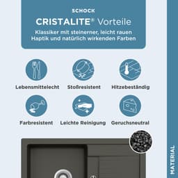Schock Lima D-100S Granitspüle | Grau