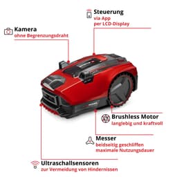 Einhell FREELEXO CAM PLUS 600 Rasenmähroboter | Rot