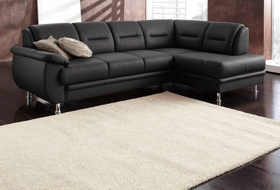 sit&more Ecksofa Mailand L-Form | Schwarz