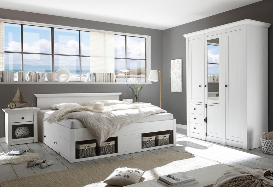 Home affaire Bett California Doppelbett | Weiß